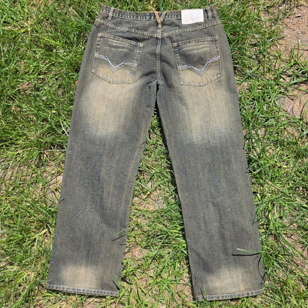Vintage Y2K Five Elementz Baggy Jeans Mens 38x34 Mud Wash Grunge Skater Gorpcore